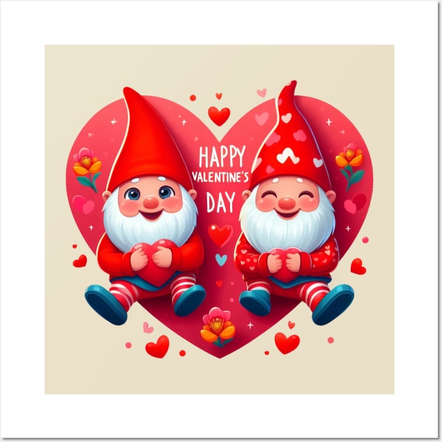 Valentine Gnomes Valentines Day 2024 Wall Art by BukovskyART